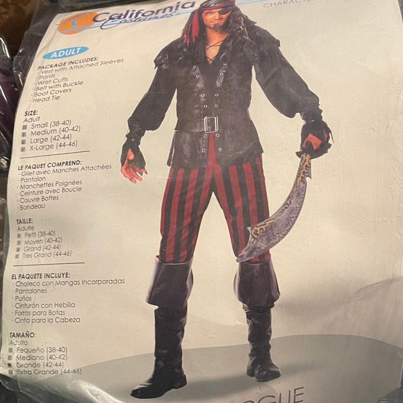 NEW California Costumes Ruthless Rogue Pirate Costume Size Large - Picture 7 of 9